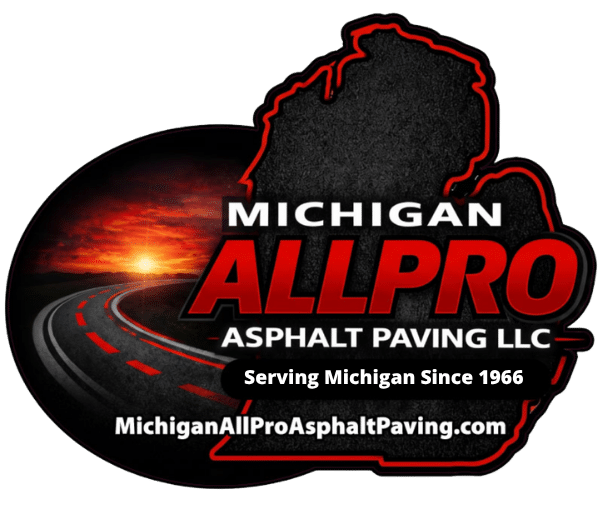 Michigan All-pro asphalt paving llc logo black and red